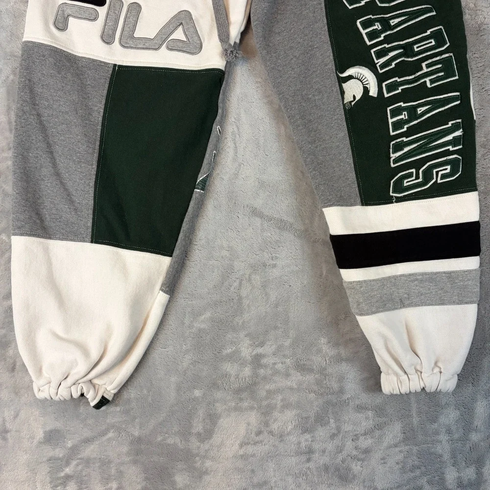 Vintage Michigan State Spartans Sweatpants Mens Small White NCAA Homemade - Picture 2 of 7